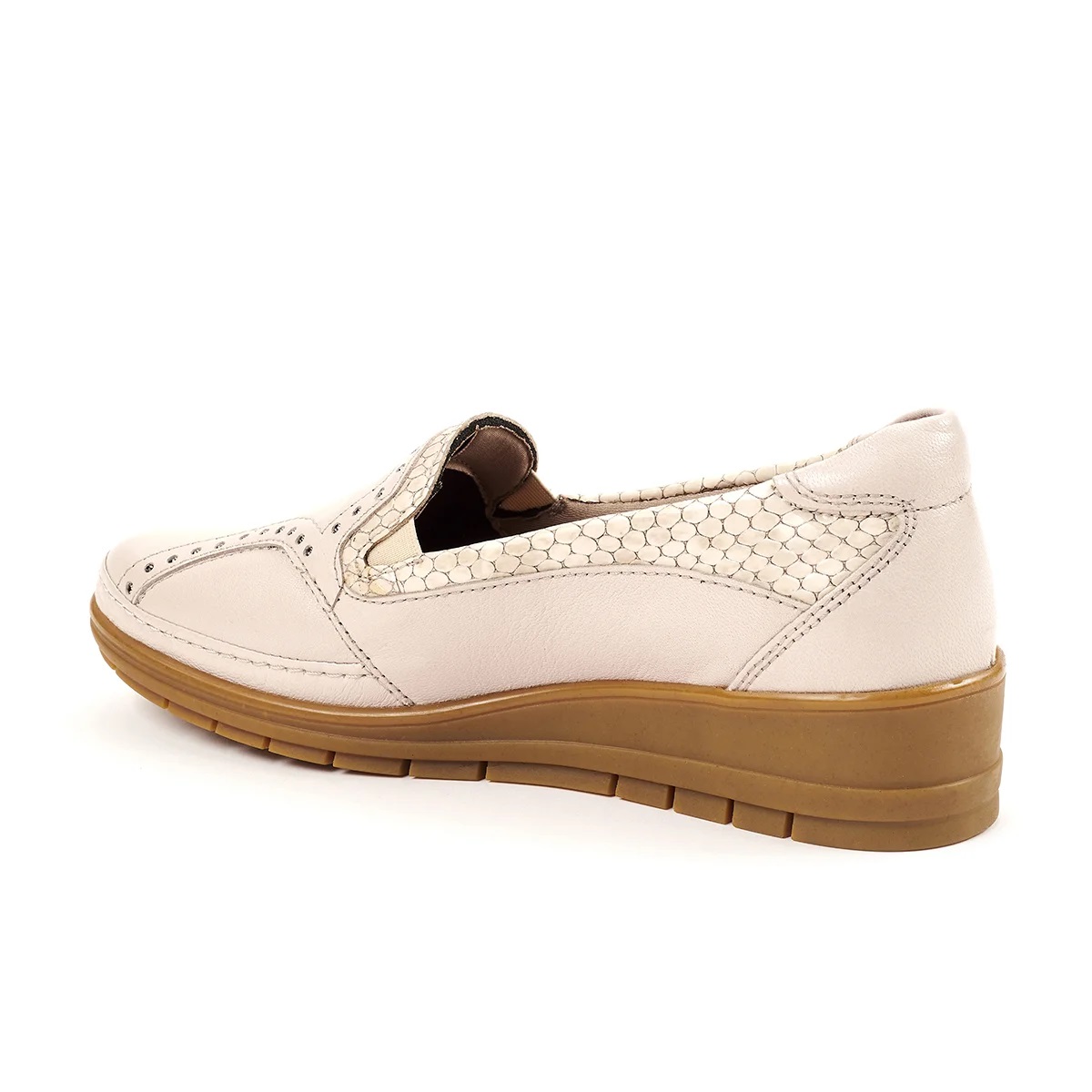 Forelli 25109-H Bej Kadın Günlük Deri Comfort Ayakkabı